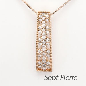 【P10倍 お買い物マラソン】ダイヤモンド ネックレス 18k ペンダント レディース フラワー 花 ミル アンティーク グラデーション 0.3カラット ゴールド k18 18金 母の日