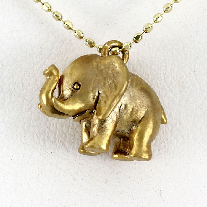 リング・指輪 K18 18金 YG ダイヤモンド ゾウ 象 デザイン ペンダント