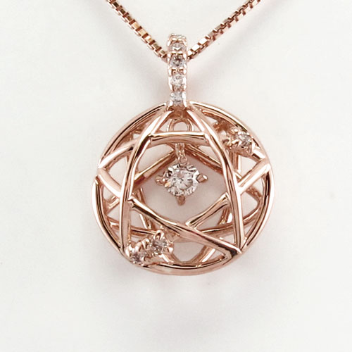 【P10倍 お買い物マラソン】ダイヤモンド ネックレス 18k ペンダント レディース スター 星 ブラ 揺れる 0.1カラット ゴールド k18 18金 ボーナスセール｜Luire Deuxieme