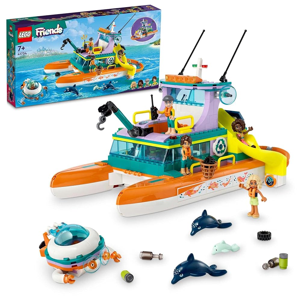 41734レゴ(LEGO) フレンズ 海上レスキュー小船 41734 手あそび 立ちはだかる 差し上げ物 小船 船 うしろ帯 7歳 ~