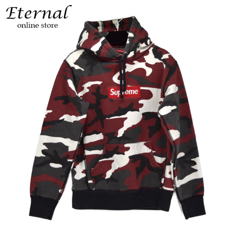 【中古】SUPREME Box Logo Hooded Sweatshirt Red Camo 偽装 シュプリーム ボックス席ロゴタイプ フーデッドスウェットシャツ パーカー 黒いこと/赤いこと/白いこと 大きさS