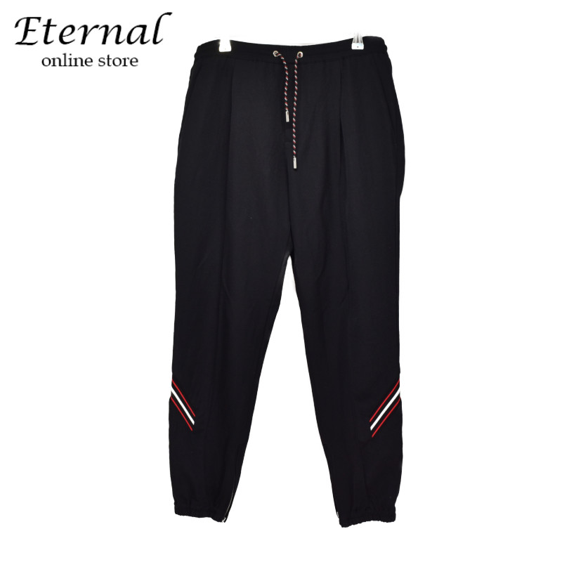 【中古】DIOR ディオール DIORHOMME ディオールオム ジョガーパンツ サイズ48 ブラック 黒 レッド赤 メンズ