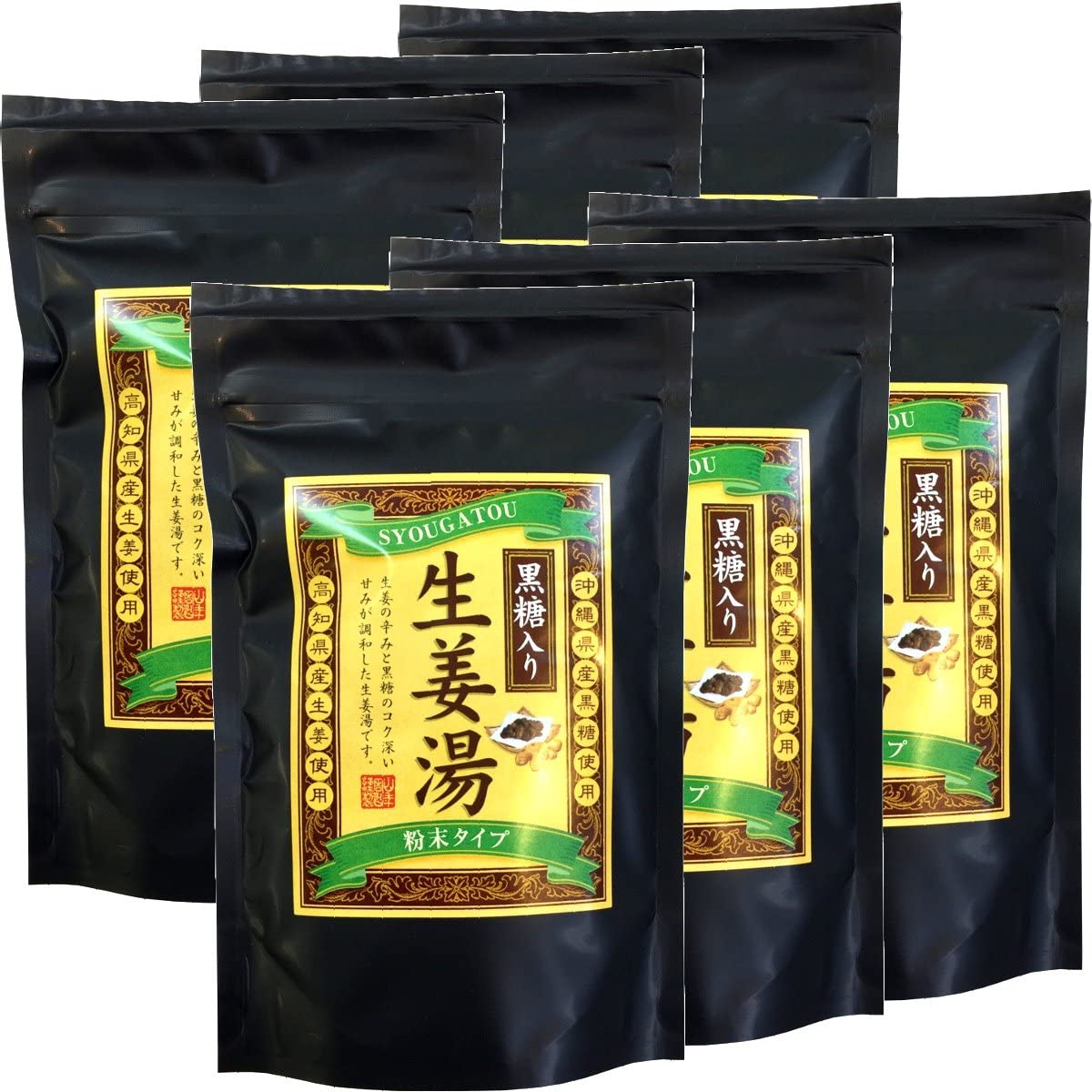 山年園 黒糖生姜湯 300g 【高知県産生姜】【自宅用】【6袋セット】巣鴨のお茶屋さん