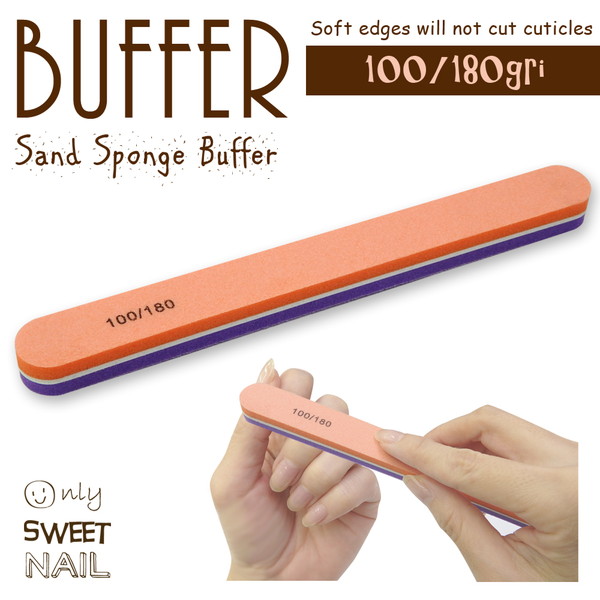 125円 【期間限定お試し価格】 ジェルネイル スポンジバッファ 100 180G 1本販売 #2