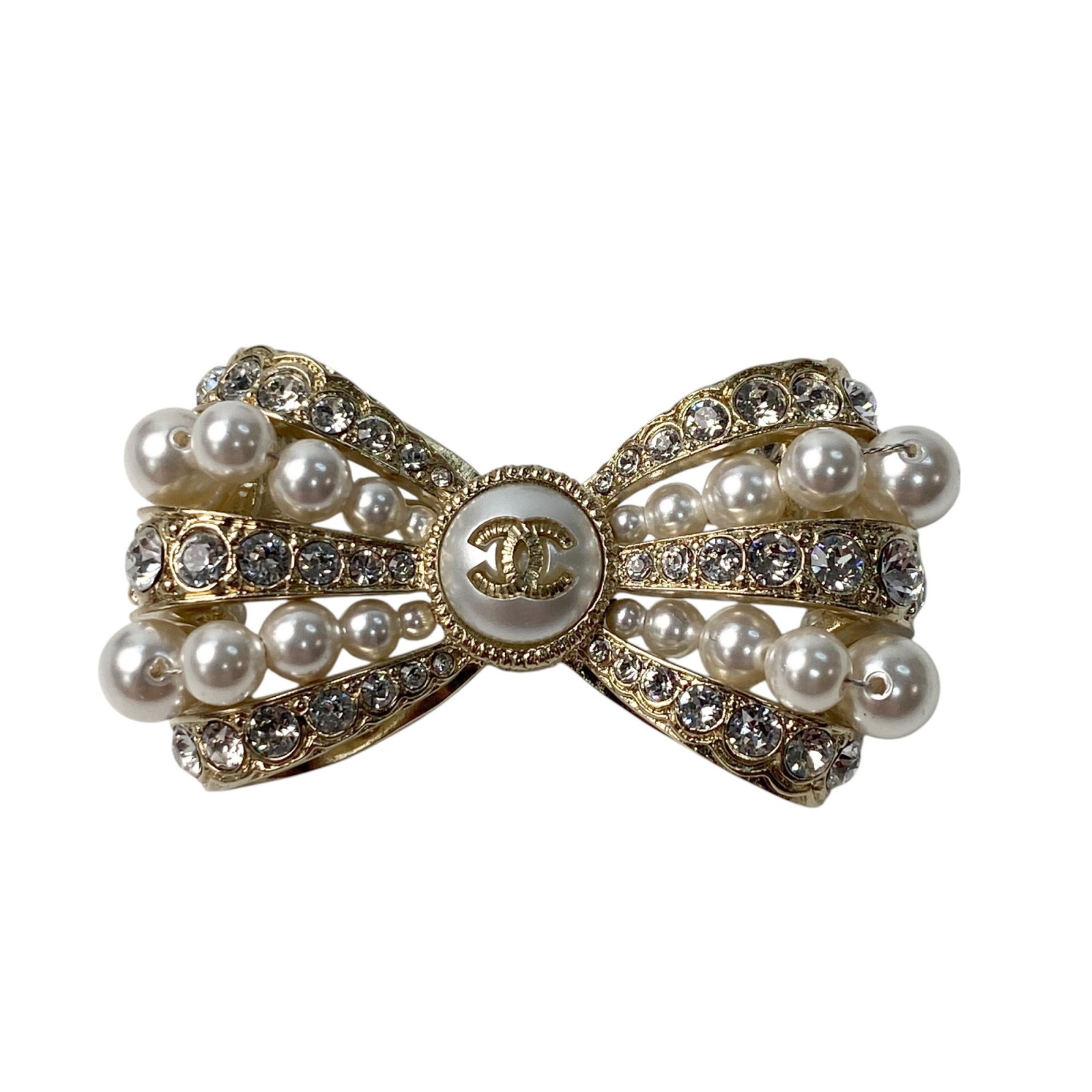 美品☆シャネル リボンブローチ クローバー カメリア ボタン ヴィンテージ CHANEL／シャネル／クローバー／四葉／ココマーク／ブローチ