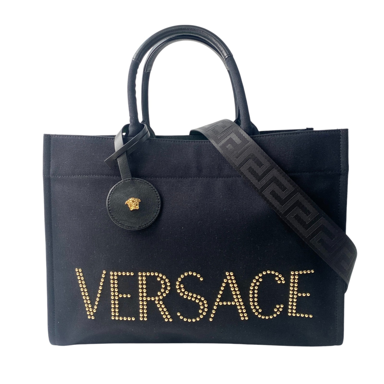楽天市場】□極美品□ VERSACE ヴェルサーチ PVC×レザー 総柄
