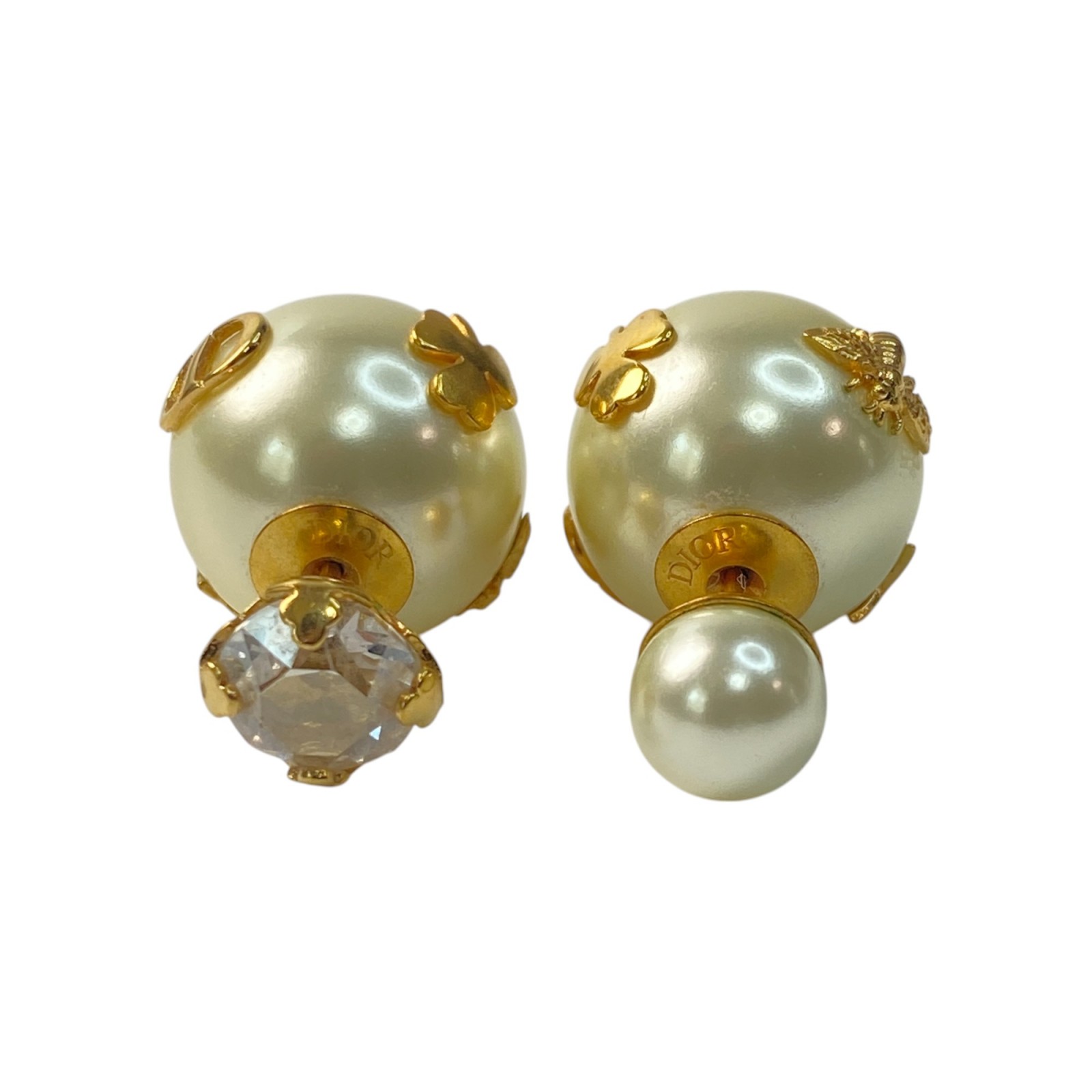 楽天市場】美品 ディオール Dior パール フープピアス ゴールド