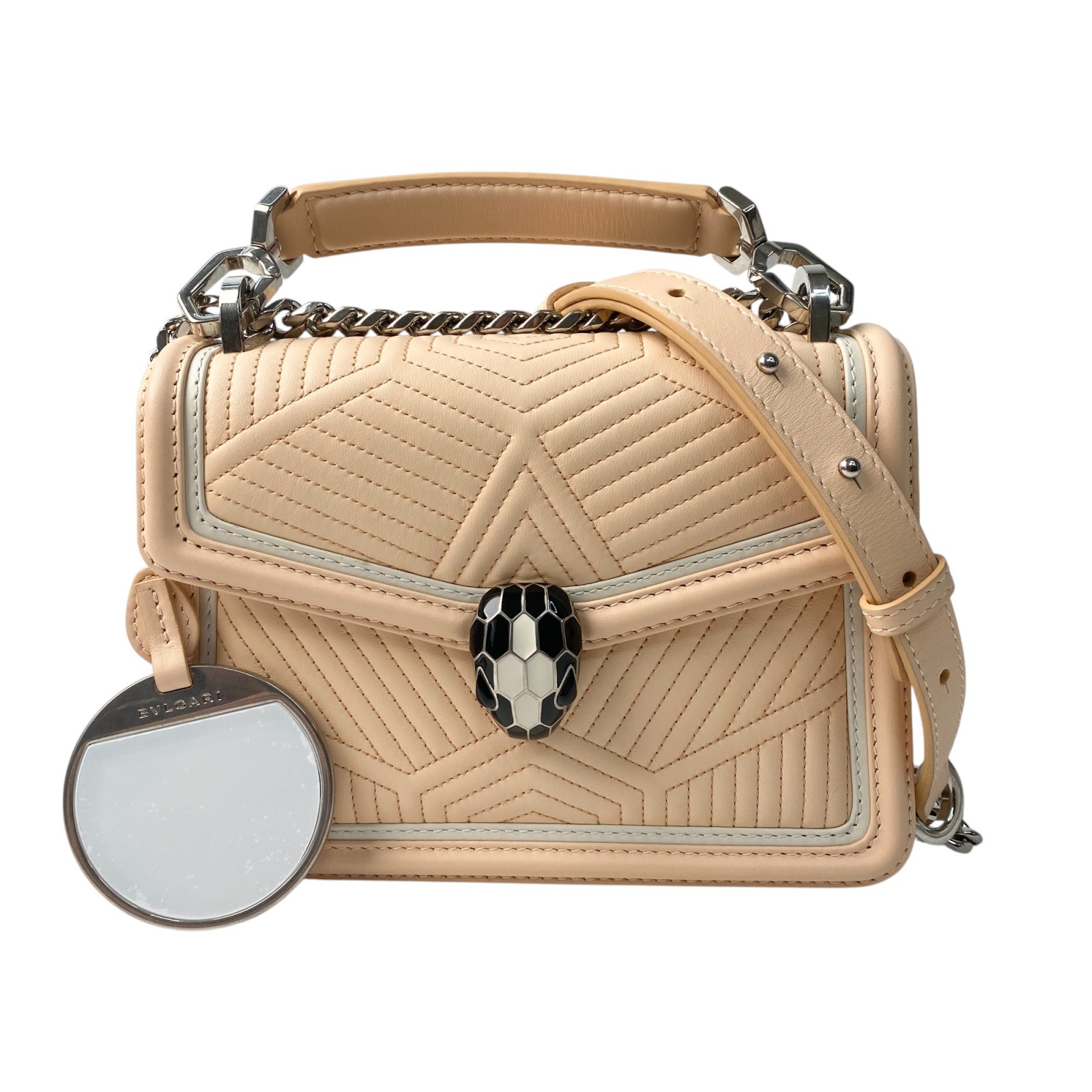 美品 ブル小峡谷 BVLGARI レディース セルペンティ チェーン店 ショルダーバッグ ハンドバック 2way 曲がったがけ 差し交わす上半身【中古】