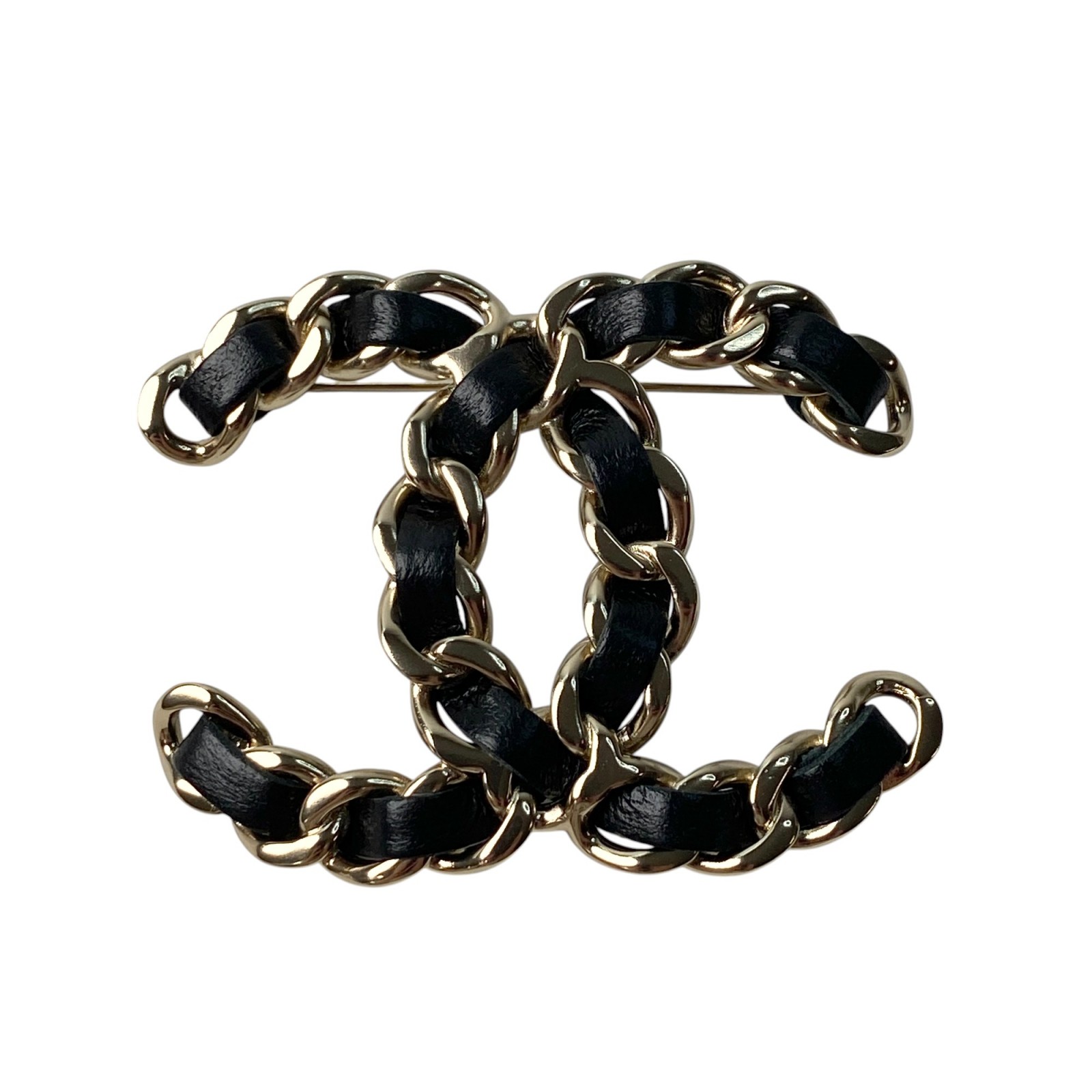 未使用 シャネル CHANEL レディース ココマーク ブローチ チェーンモチーフ A96202【中古】