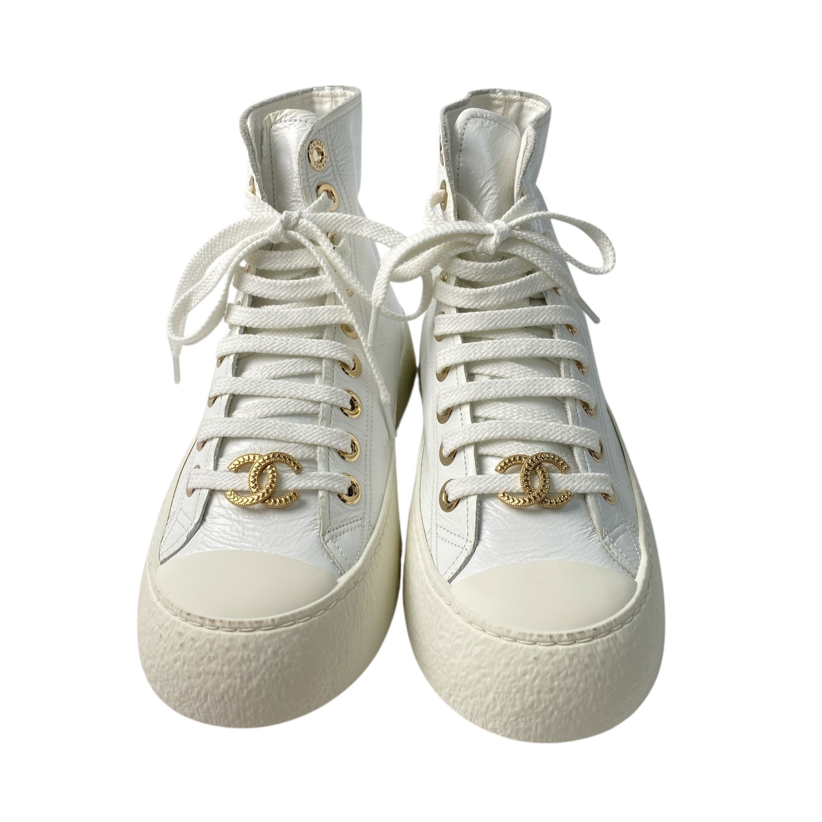 楽天市場】CHANEL シャネル ハイカットスニーカー ココマーク フラット