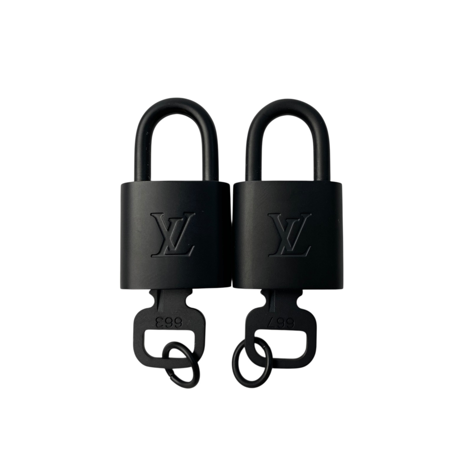 新品同様 ルイヴィトン LOUIS VUITTON レディース パドロック2点セット #667 #663 マットブラック【中古】