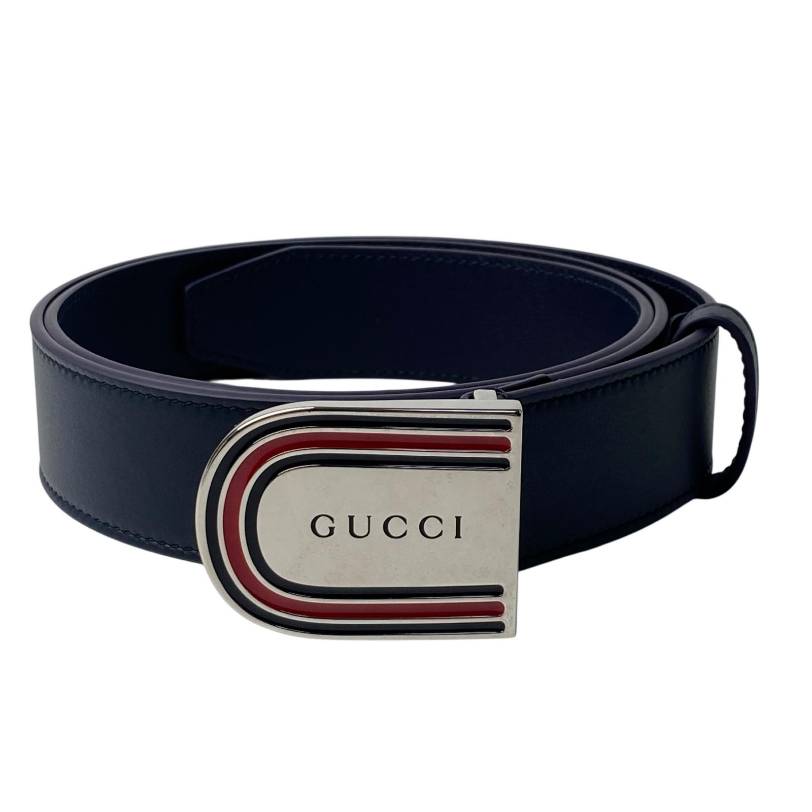 未使用 現行モデル グッチ GUCCI ウェブディテール バックル ベルト 95cm 838647 メンズ【中古】