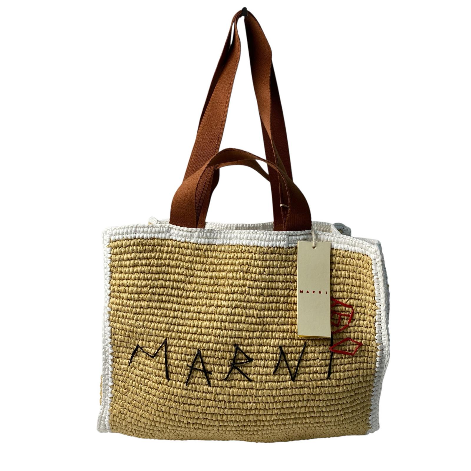 未使用 マルニ MARNI バスケット カゴバッグ トートバッグ ラフィア レディース【中古】