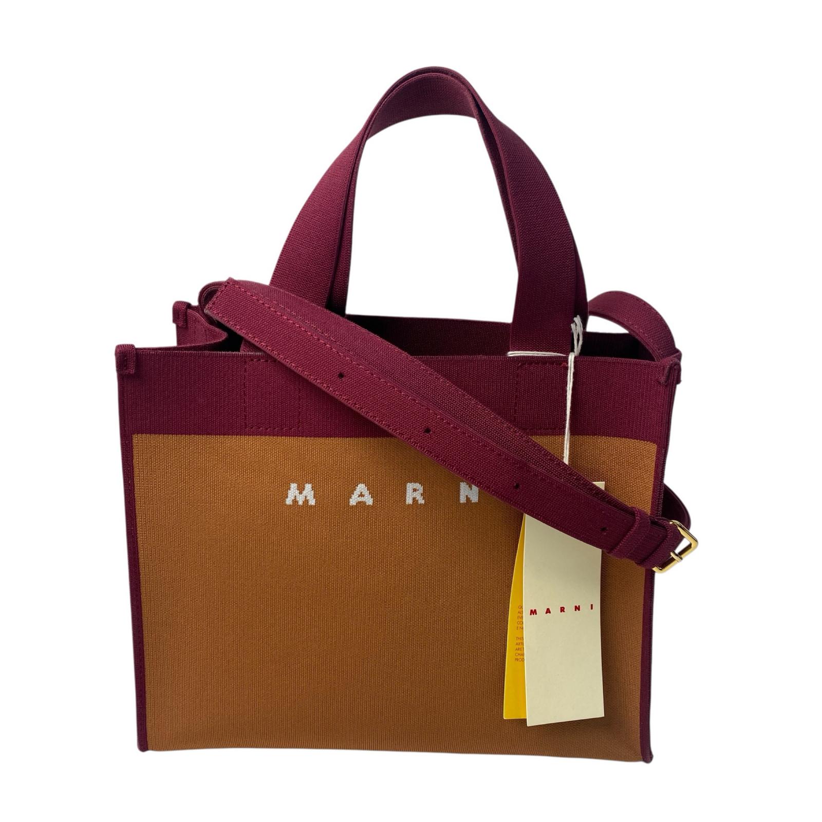 マルニ MARNI ジャガード ロゴ 2WAY ショルダーバッグ ハンドバッグ 斜めがけ クロスボディ レディース【中古】