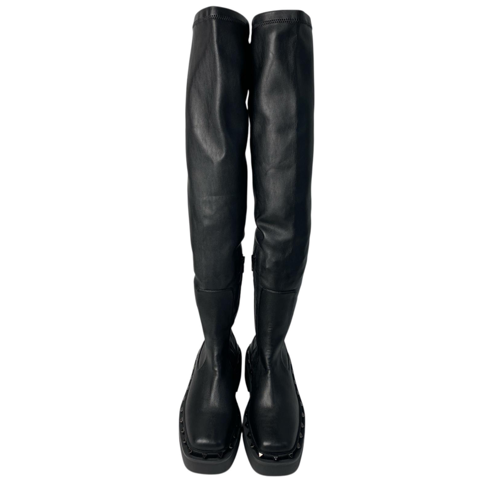 未当て嵌める ヴァレンティノ ガラヴァーニ valentino garavani スタッズ ニーハイ ロングブーツ #35 レディース【中古】