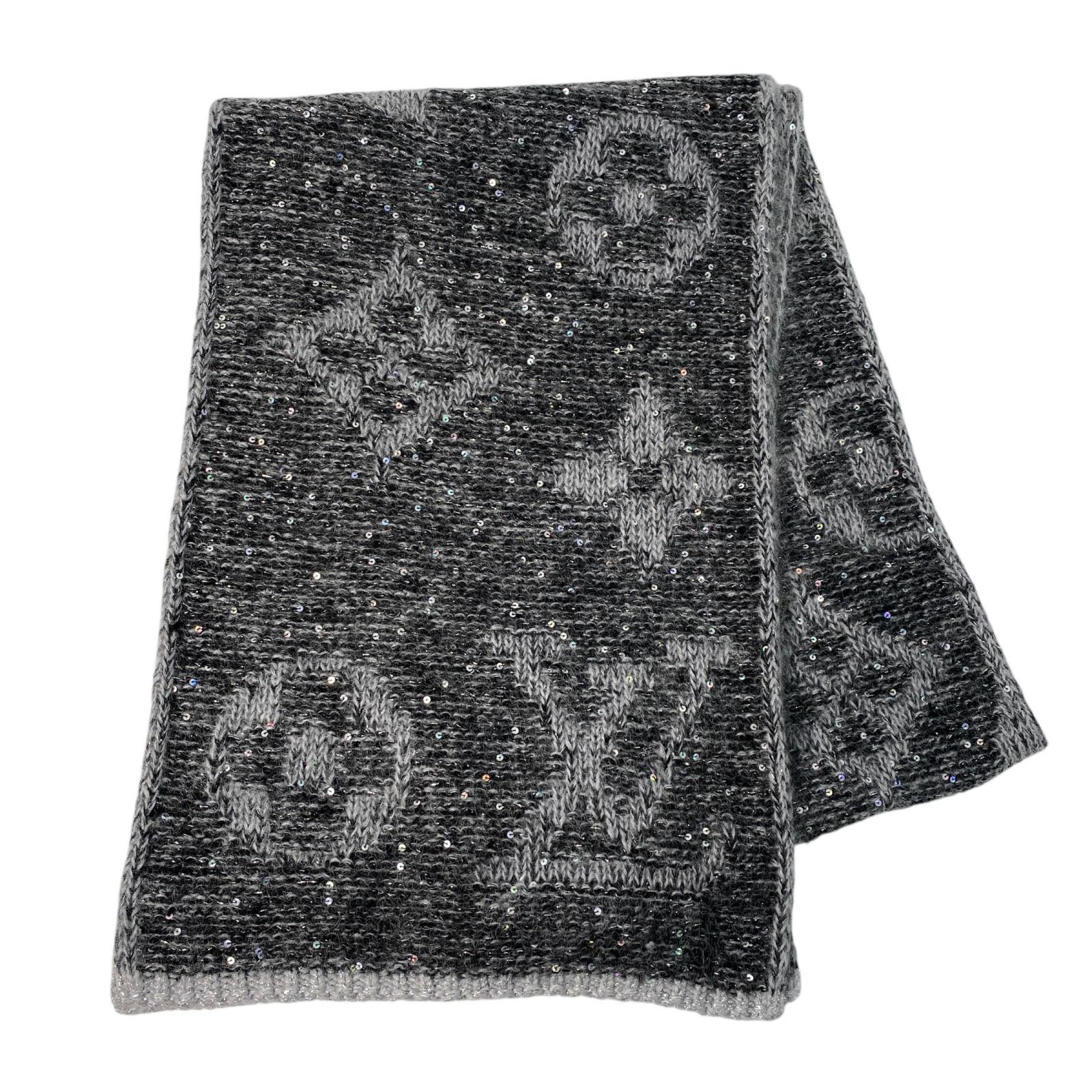 ルイヴィトン LOUIS VUITTON エシャルプ モノグラム えり巻き スパンコール レディース【中古】
