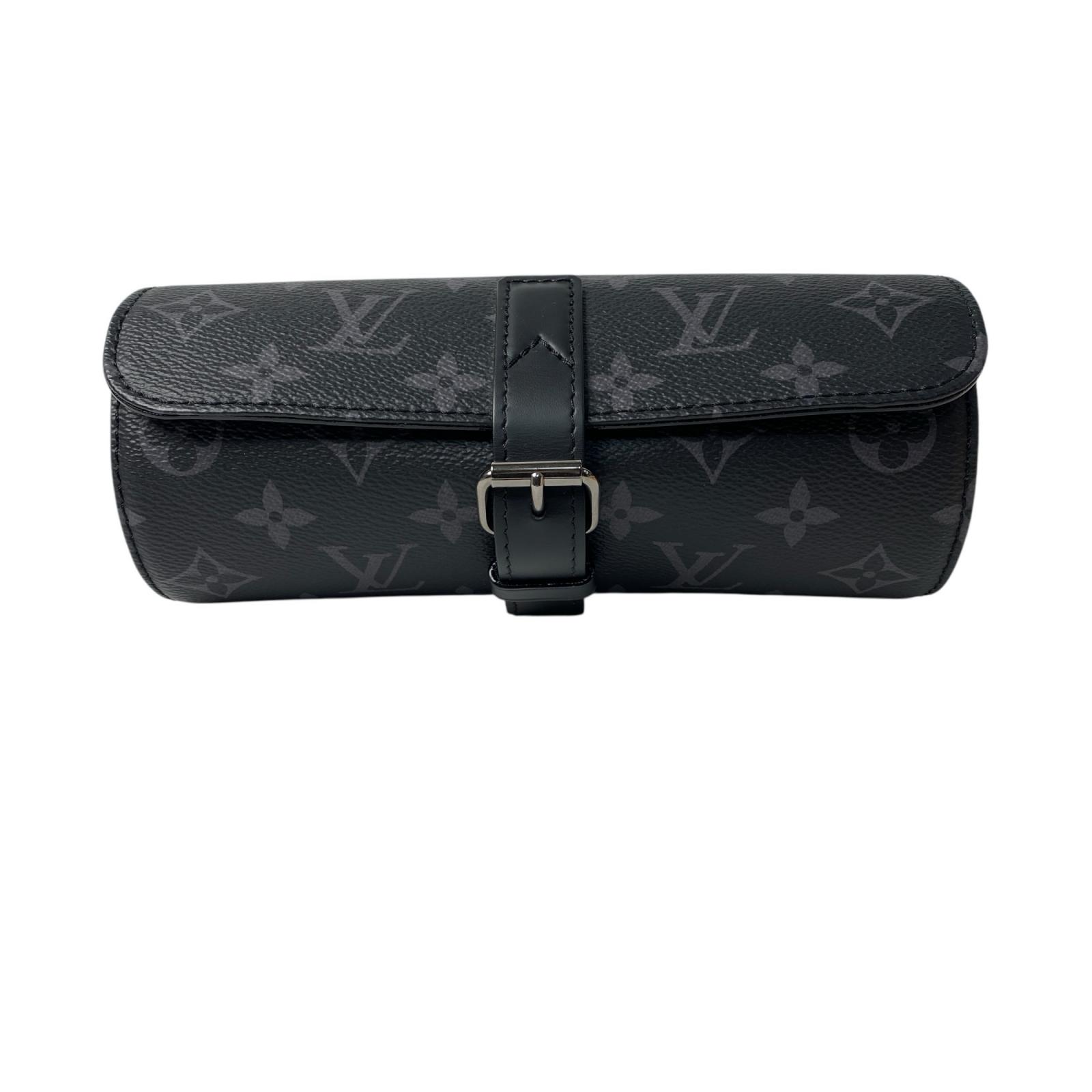 新品負けず劣らず ヴィトン LOUIS VUITTON エテュイ 3 モントル モノグラムエクリプス ウオッチケース M43385 集積回路 メンズ【中古】