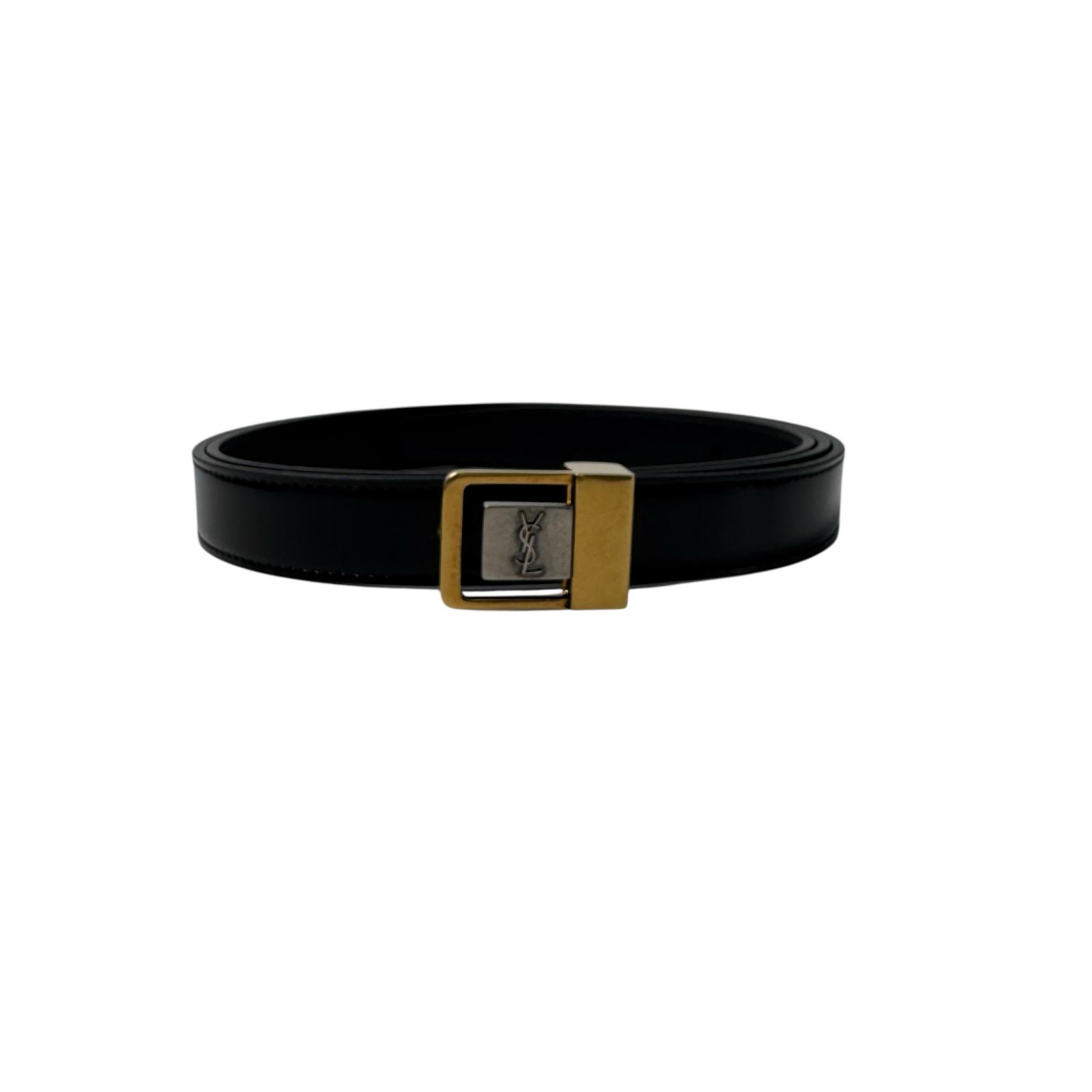 未使用 YSL イヴサンローラン Saint Laurent プッシュピンバックル ベルト 100 シャイニーレザー レディース【中古】｜ブランドSHOPエシカル