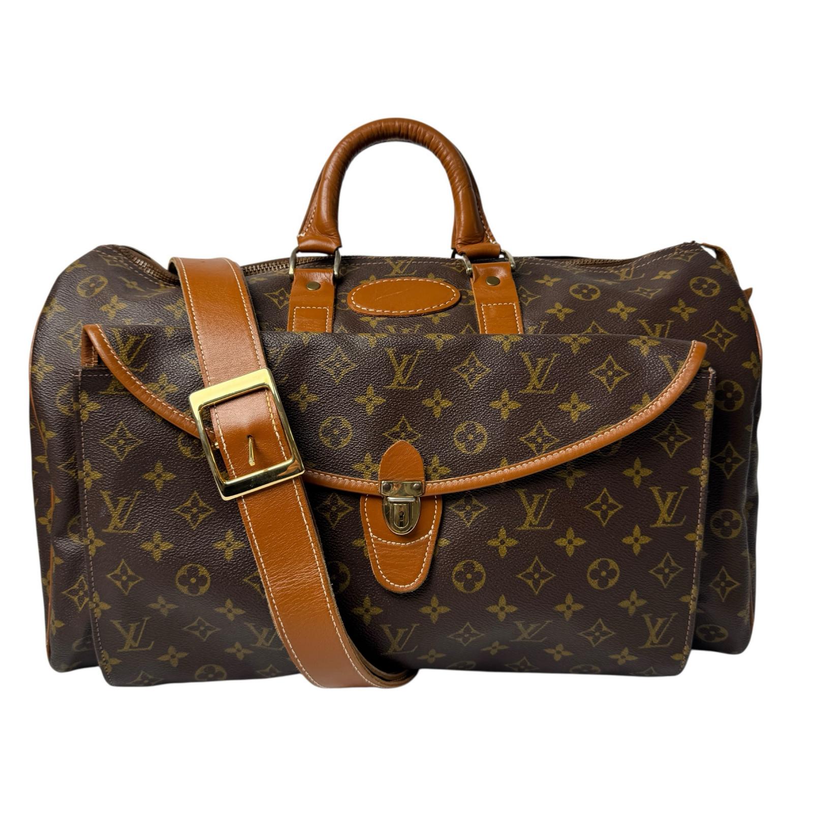 激レア ルイヴィトン LOUIS VUITTON モノグラム ヴィンテージ ボストンバッグ USA製 曲がったがけ はりつけ台上半身 レディース【中古】