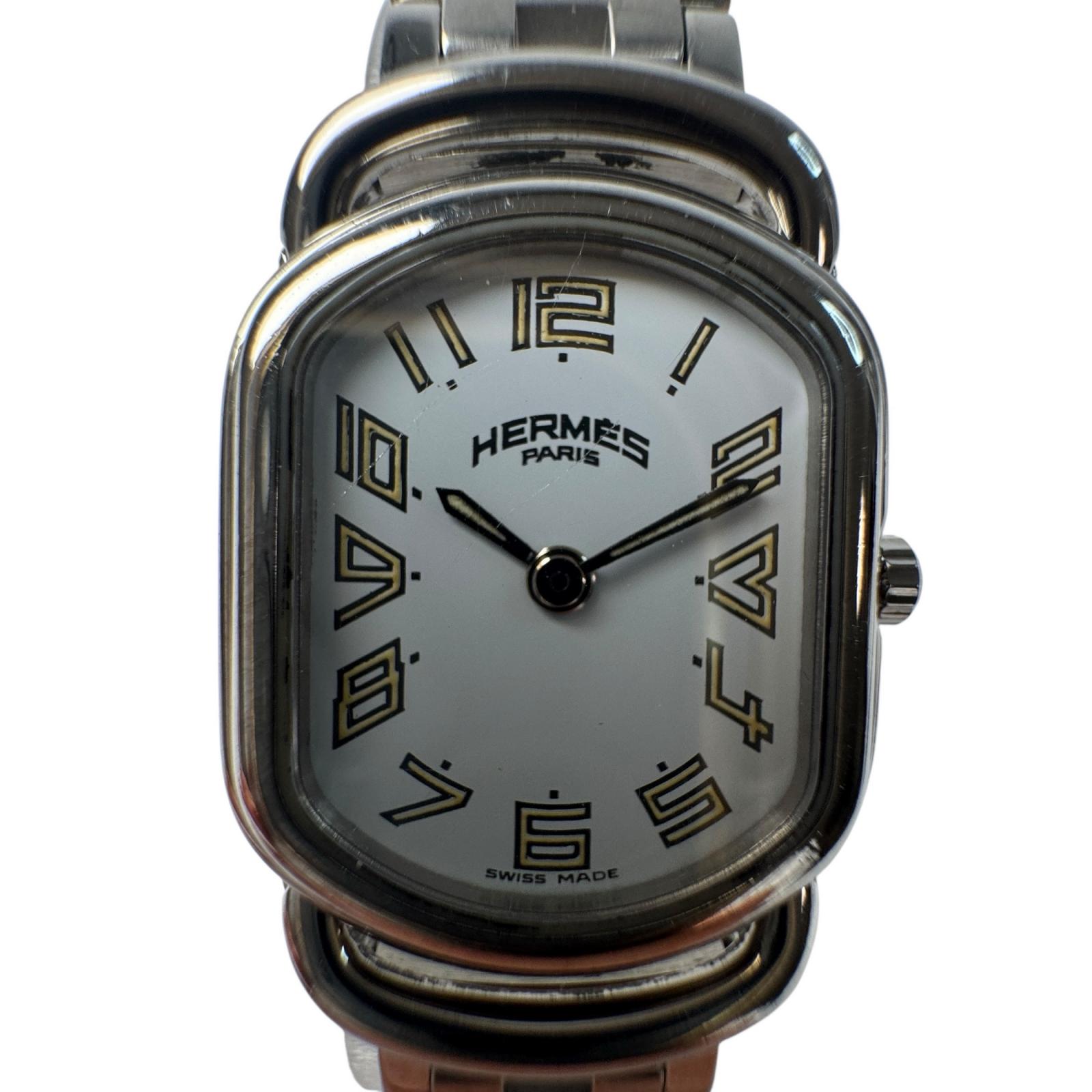 エルメス HERMES ウォッチ RA1.210 ラリー 白文字記号盤 SS 石英 レディース【中古】
