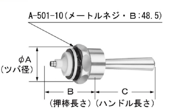 LIXIL INAX 大便節水形フラッシュバルブ CF-10 110 M 用ハンドル部A-501-10 格安