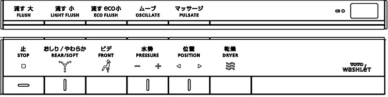 TOTO ウォシュレットリモコンTCM1513R 流すボタンあり15ネオレストDH2 TCF9574W用|etile ショップ