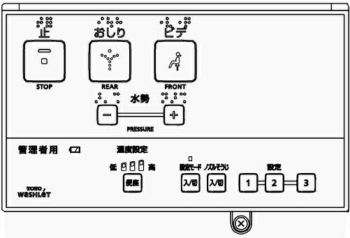 TCM1717-2　 TOTO　ウォシュレットリモコン　流すボタンなし　 （TCF5210用）