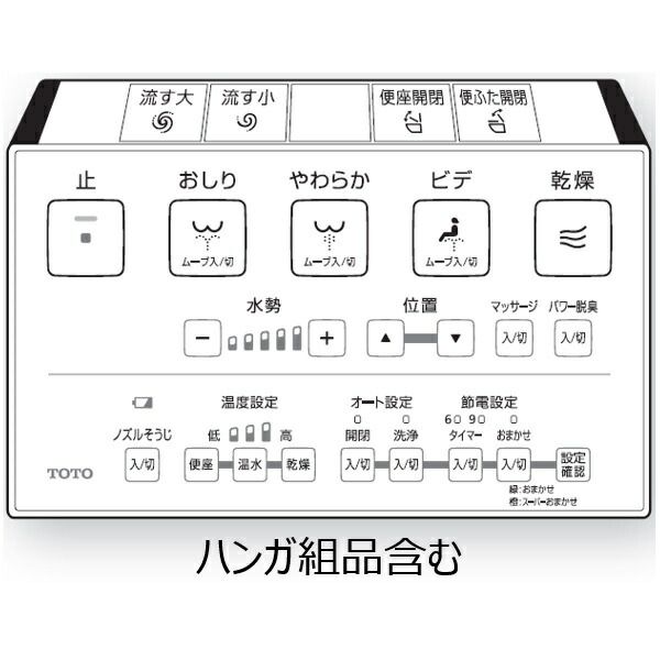 TCM4195 TOTO ウォシュレットリモコン 流す名取り草あり （TCF9A06、TCF906R 他用） トイレ用設備-花・ガーデン・DIY-その他