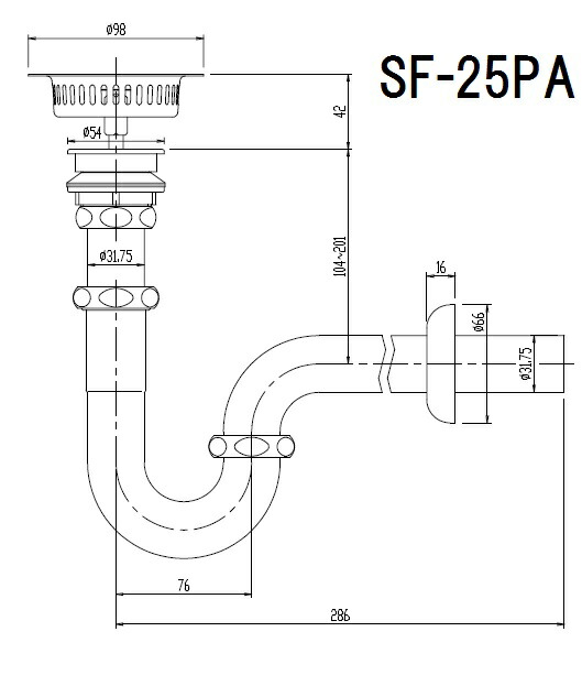 SANEI 排水部品 アフレ付Pトラップ 壁排水タイプ パイプ径25mm H71-25