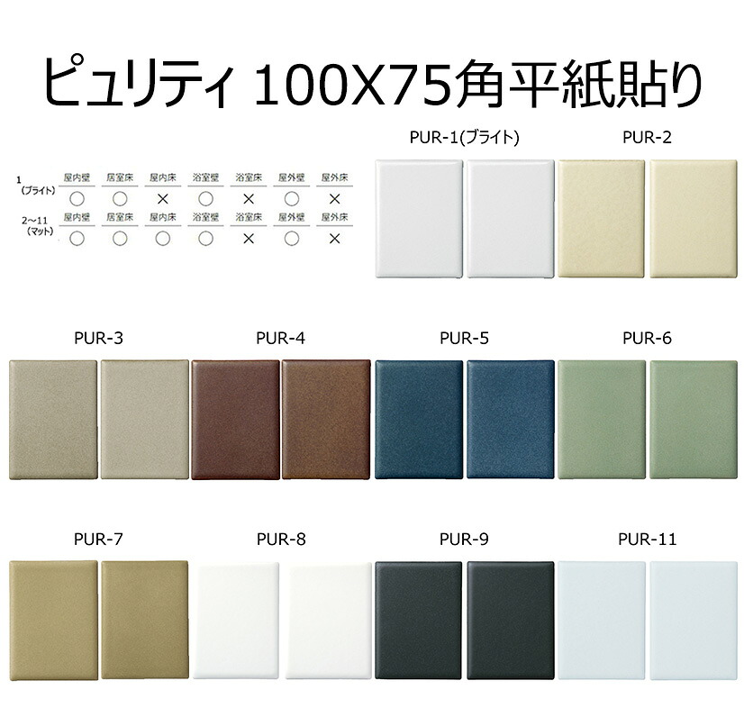 【楽天市場】PUR-色[枚] 名古屋モザイク ピュリティ 100×75角平 ：etile 楽天市場ショップ