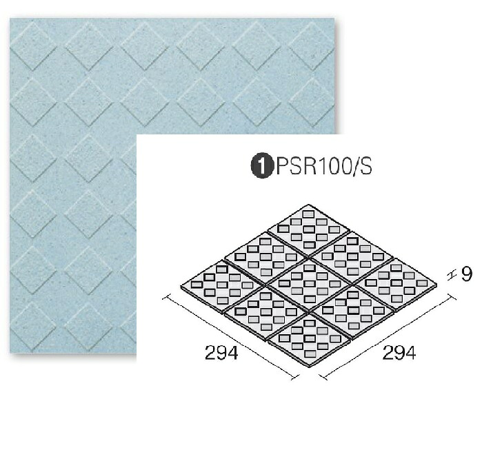 KYタイル パステローザ PSR100/S-2042 100角平セット張り 床タイル｜etile　ショップ