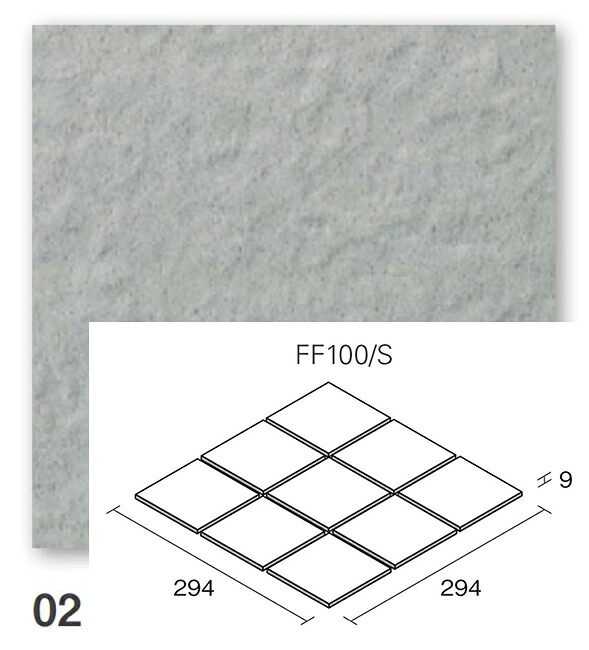 KYタイル フレーミー FF100/S-02 100角平セット張り 床タイル｜etile　ショップ 12,163円