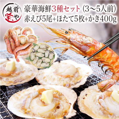 ★月間優良ショップ受賞★ 海鮮 セット 詰め合わせ バーベキュー セット 3種 送料無料 福袋 赤エビ 5尾 ＆ ホタテ 5枚 ＆ かき カキ 牡蠣 400ｇ 海鮮セット 鍋 セット 海鮮グルメ 海鮮おせち 海鮮丼 おせち 海鮮バーベキューセット 海鮮ＢＢＱセット【冷凍】