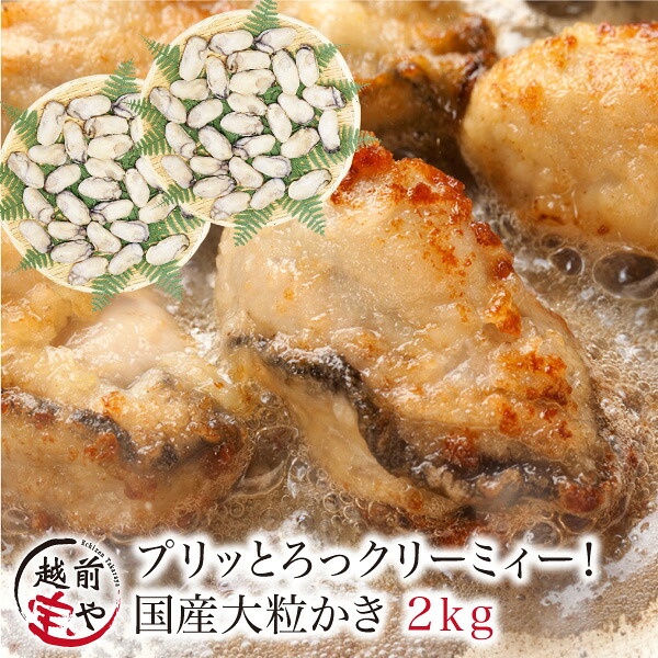 ★月間優良ショップ受賞★ 大粒 かき カキ 牡蠣 2.0kg(60粒前後入)Ｌ・2Ｌサイズ【冷凍】 送料無料