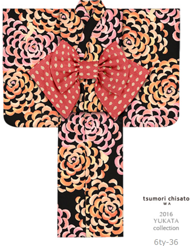 子供浴衣 ツモリ チサト tsumori chisato kids yukata 100 110 120 130 140 150 こどもゆかた 女児  ジュニア 36 レトロ モダン | 北陸のきもの問屋　越前屋