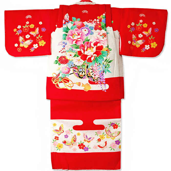 楽天市場】男児袷一つ身セット 紺地に兜 でんちセット 一つ身の着物