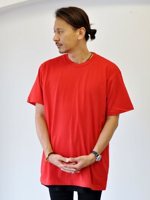 楽天市場 Upcycle Heavy Weight Crew Neck Tee Red ヘビーウェイト Tシャツ 赤色 大きめ 着丈長め メンズ Xxl Big T 原宿 エトフ Etoffe