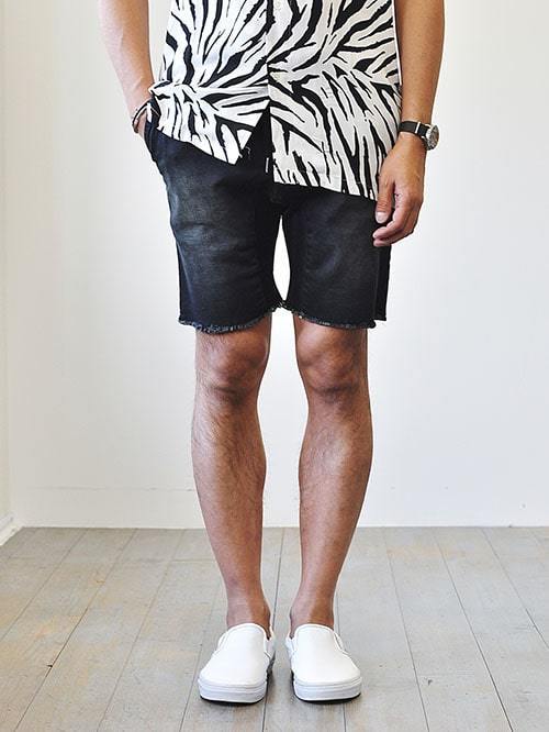 早割クーポン 楽天市場 Zanerobe Slingshot Short Blackwashゼインローブ ハーパンツ デニムショーツ カットオフ メンズ ショートパンツ ウォッシュ ブラック ユーズド加工 黒色 切りっぱなし 原宿 エトフ Etoffe 現金特価 Advance Com Ec