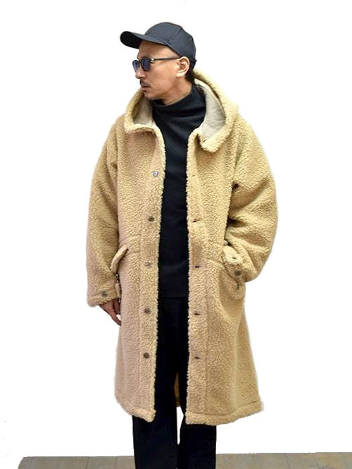 楽天市場 Last Heavy Hooded Fishtail Tan Sherpa ラストヘビー ロングコート ボアジャケットオーバーサイズ 大きめメンズ フード ロング 原宿 エトフ Etoffe