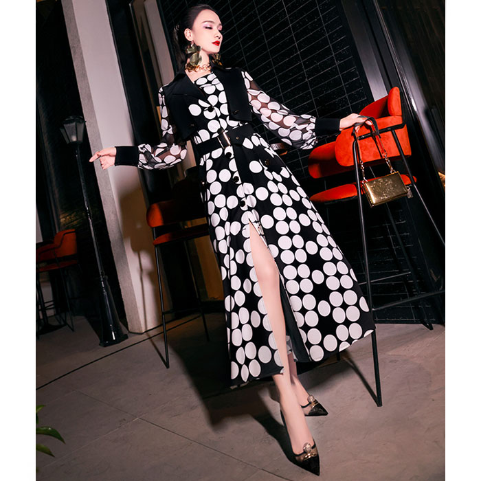 限定50 Offクーポン配布中 ワンピース ロング きれいめ おしゃれ エレガント 長袖 セクシー セクシーワンピース セクシーワンピ マキシ ドレス クラブ キャバ 大人 スタイル 胸元 細見え 色気 セクシードレス 40代 韓国ドレス 韓国 服 服装 黒 ブラック 秋冬物 秋服 夏服