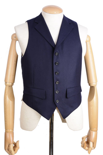 タッターソール　襟付き　ウッドベスト タッターソールの襟付きオーダーベスト - オーダースーツの