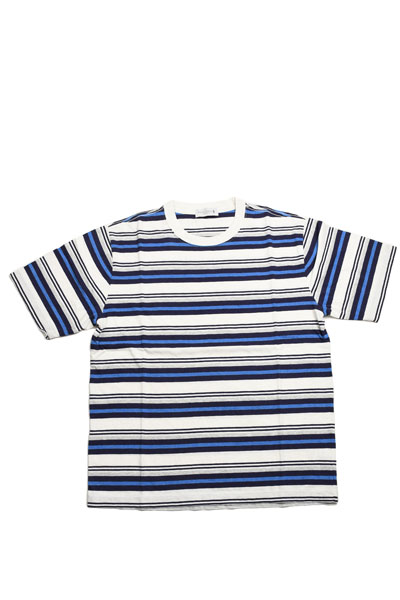 春夏 マッキントッシュロンドン メンズ Mackintoch London 下宿人tセーター 青色組立 最先端肝斑マルチボーダー 綿100 Pasadenasportsnow Com