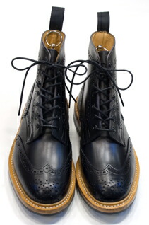 トリッカーズ メンズ TRICKER\u0027S カントリーブーツコレクション 2508 マルトン 黒いこと ７穴フルブローグブーツ ブラックボックスカーフ ダイナイトソール