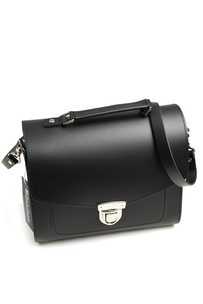 ザッチェルズ ZATCHELS レディース シュガーキューブ-グランデ ブラック ハンドバッグ＆ショルダーバッグ(２WAY) 牛革 英国製