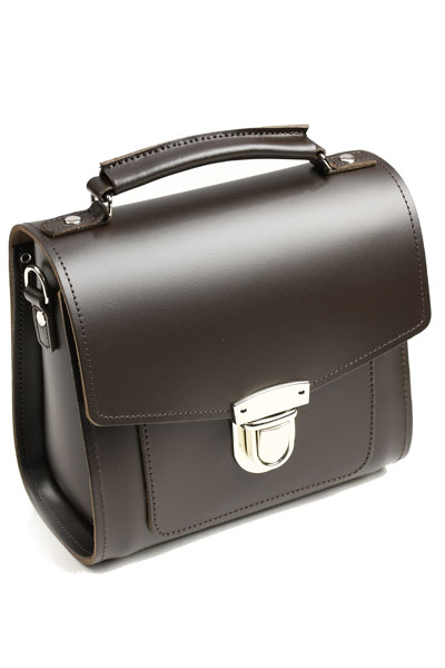 ザッチェルズ ZATCHELS レディース シュガーキューブ-プラス ハンドバッグ＆ショルダーバッグ ダークブラウン ２WAY 牛革 イギリス製 日本向けサイズの正規輸入品