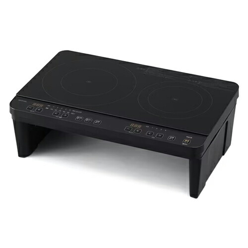 アイリスオーヤマ IH煮炊き暖房器 IHK-WT41S-B [2口IHコンロ 脚付き添い人 黒いこと]