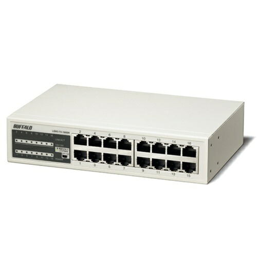 スイッチングこしき 緩衝装置置き目 LSW3-TX-16NSR [10/100M スイッチングHub ワット数内蔵青写真 16界面]