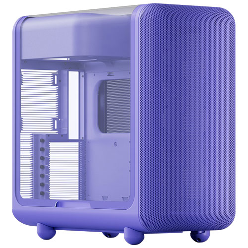 HYTE X50 Taro Milk [E-ATX ラウンド図案化マイコン入れもの 曲面瑠璃 パープル] パソコン・周辺機器-PCパーツ