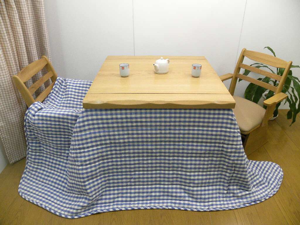【今だけ送料無料】※北海道・沖縄・離島等追加送料分は除きます。【布団激安】「チェロ」正方形・長方形 ８０～９０ｃｍサイズ天板対応 チェック ブルー 青 ブラウン シンプル 可愛い 新生活 暖房 こたつ布団 コタツ布団 ハイタイプ 掛け布団のみ 【消費税込み】