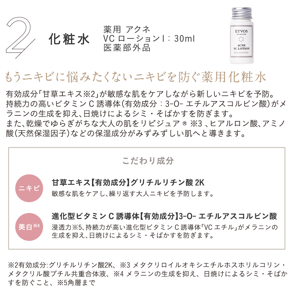 楽天市場 エトヴォス Etvos 公式ショップ 2週間お試し 送料無料 ニキビ シミ そばかすが気になる方におすすめ バランシングライントラベルセット Etvos 未開封のみ8日間返品 可 国産ミネラルファンデの Etvos